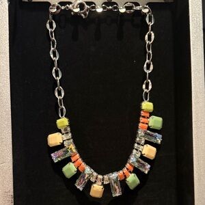 Colorful Gemstone Necklace Silver